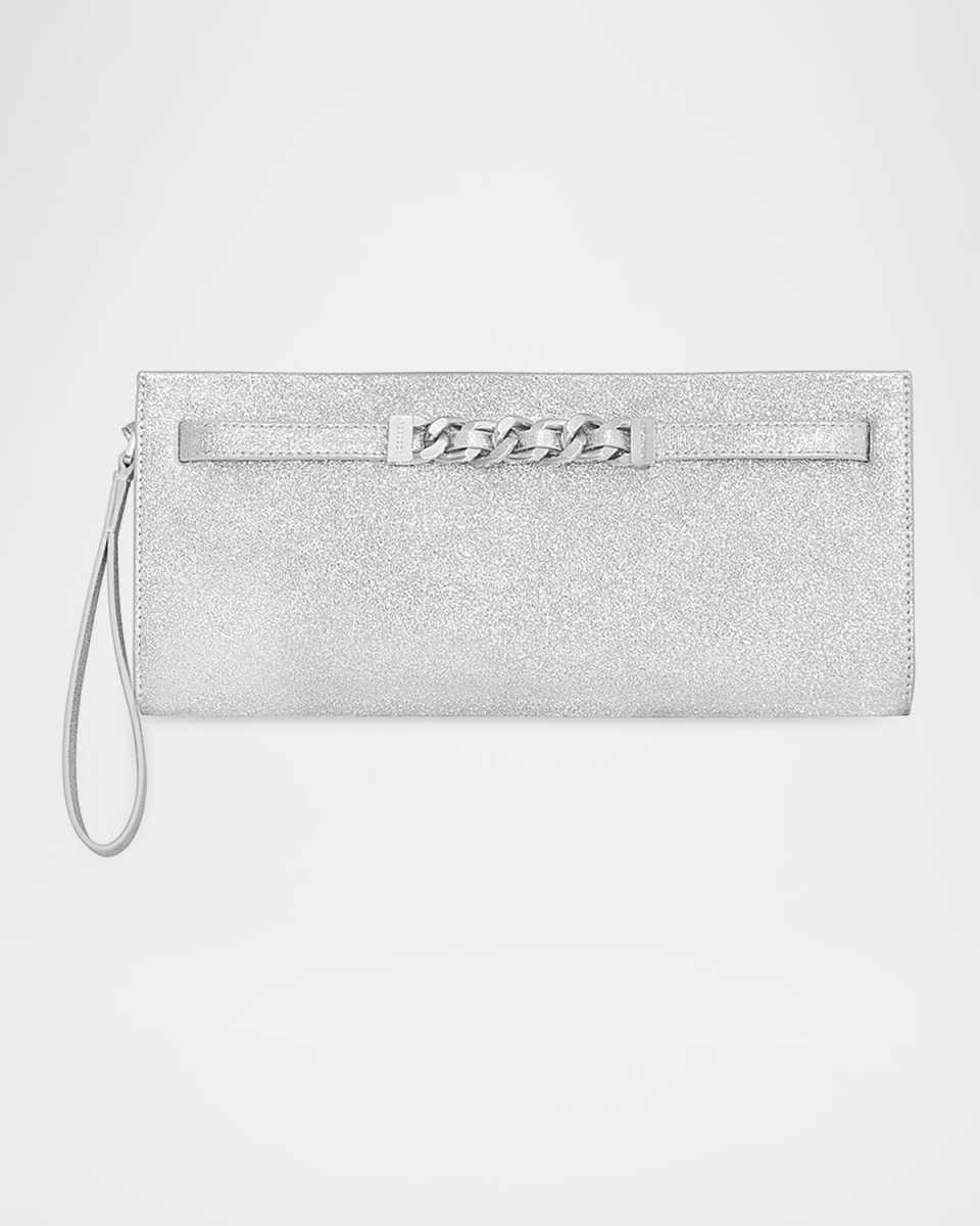 Glittering Curb Link Clutch Bag